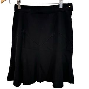 Vintage Chanel button classic skirt black knee length triangle nosize women’s XS